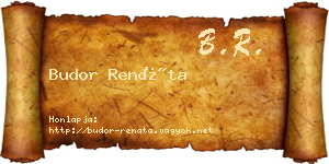 Budor Renáta névjegykártya